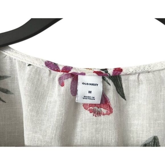 Old Navy Floral Wrap Blouse With Tie Waist & Flared Sleeves Medium - Picture 2 of 7